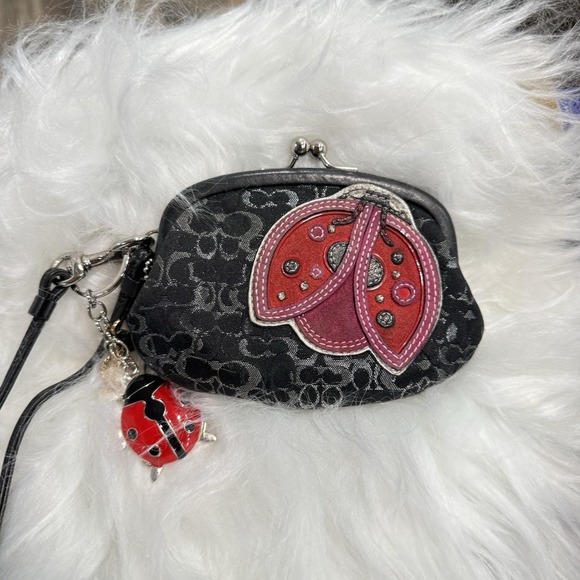 Coach Handbags - Extremely Rare Optic Lurex Coach Ladybug Wristlet